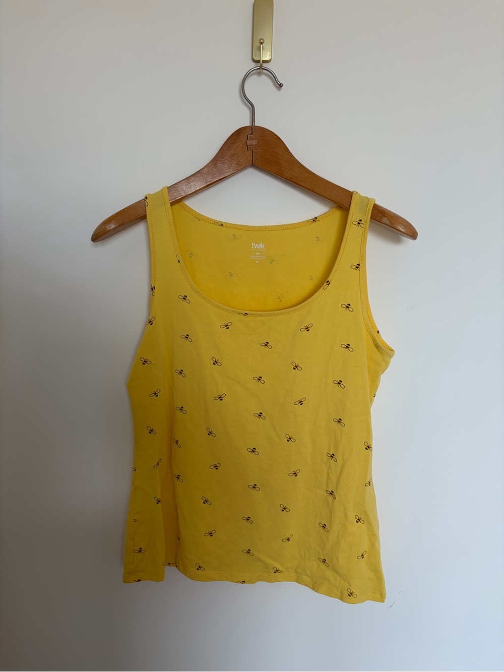 Simons Yellow Bee-Print Tank Top cotton